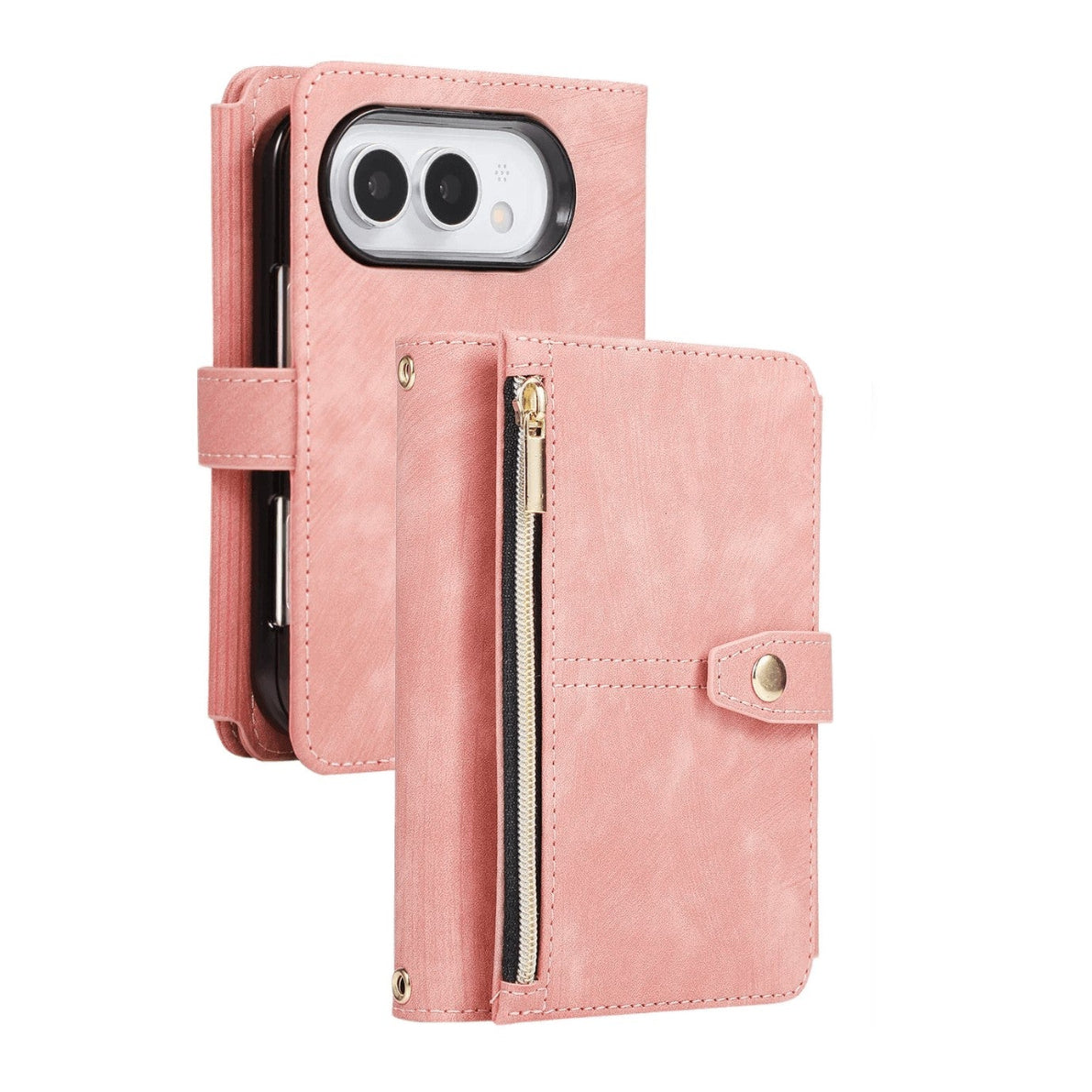 Leather Crossbody Wallet Case with 9 Card Slots for iPhone Duo