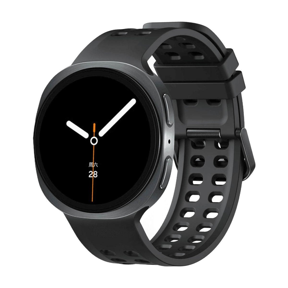 Perforated Silicone Watch Strap with Quick-Release Tab Clasp for Samsung Galaxy Watch 9