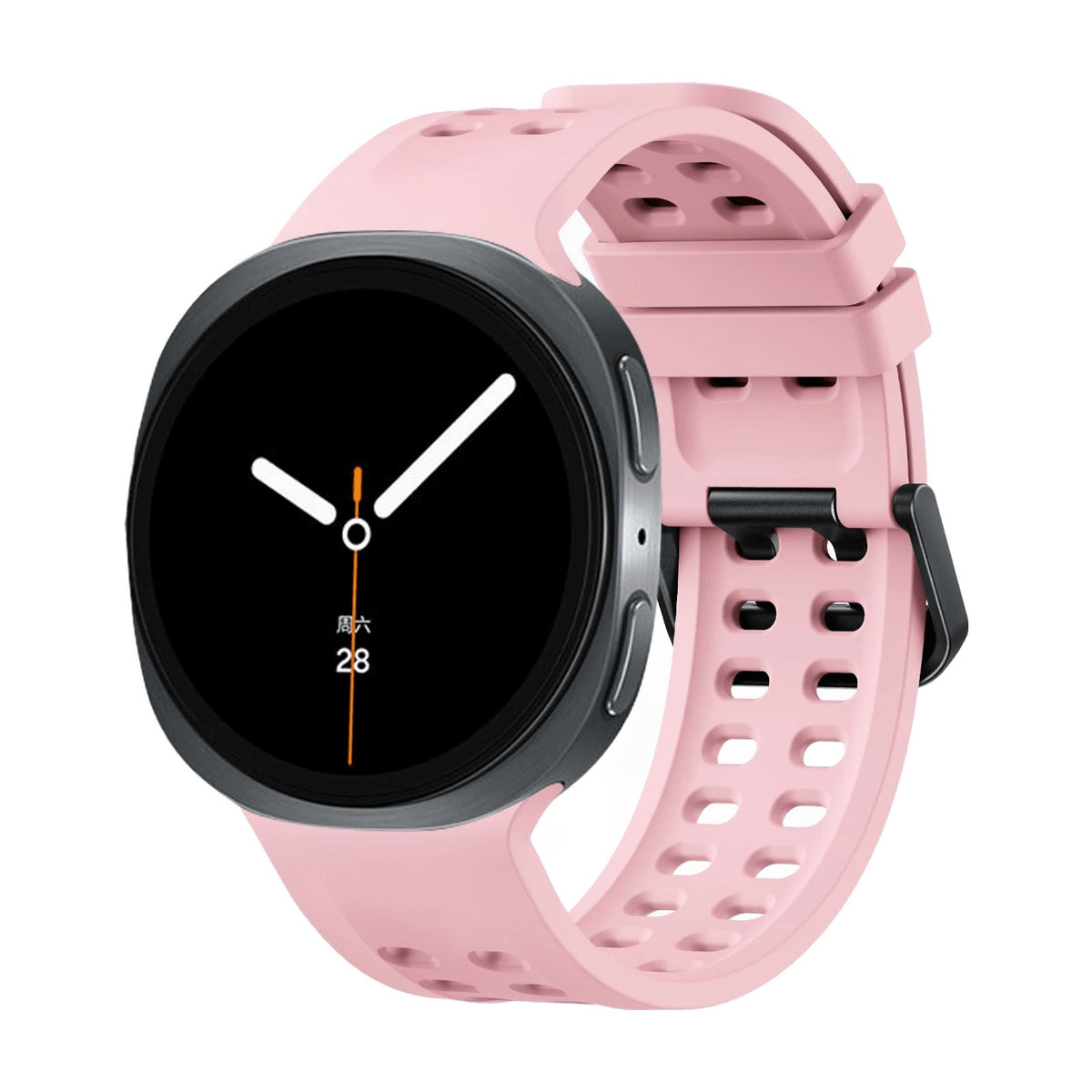 Perforated Silicone Watch Strap with Quick-Release Tab Clasp for Samsung Galaxy Watch 9