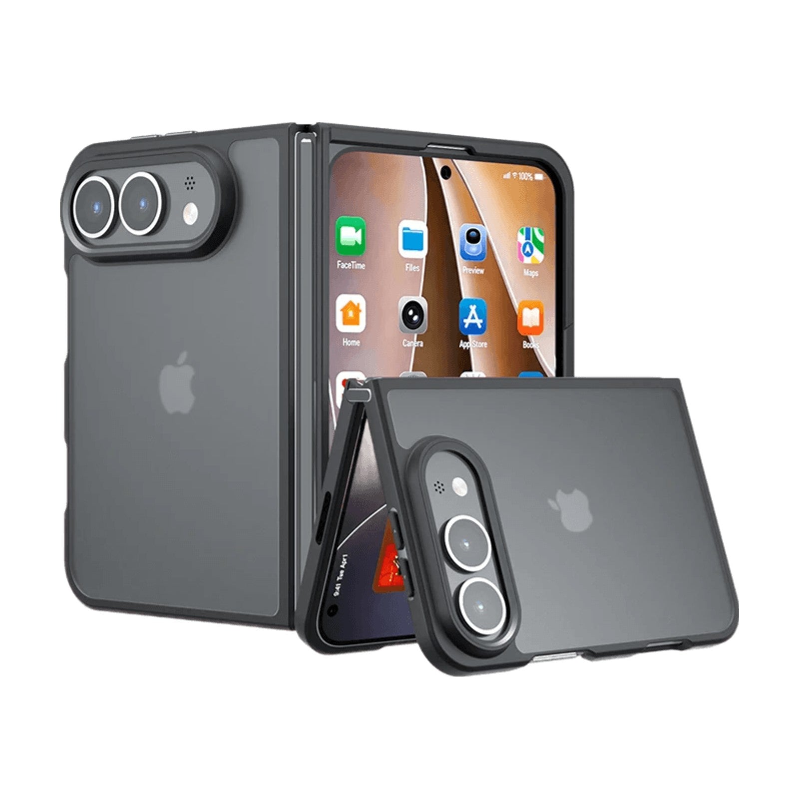 Matte PC+TPU Shockproof Case with Corner Airbag Protection for iPhone Duo