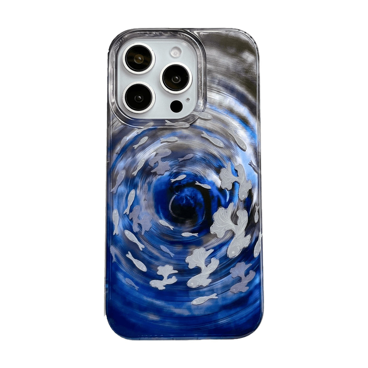 Laser Ripple Texture Blue Gradient Case for iPhone 16 Series