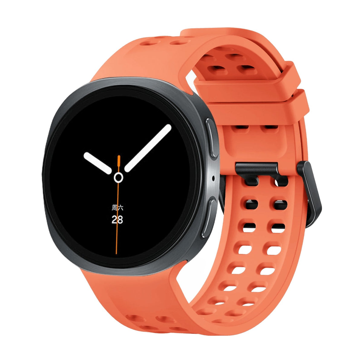 Perforated Silicone Watch Strap with Quick-Release Tab Clasp for Samsung Galaxy Watch 9