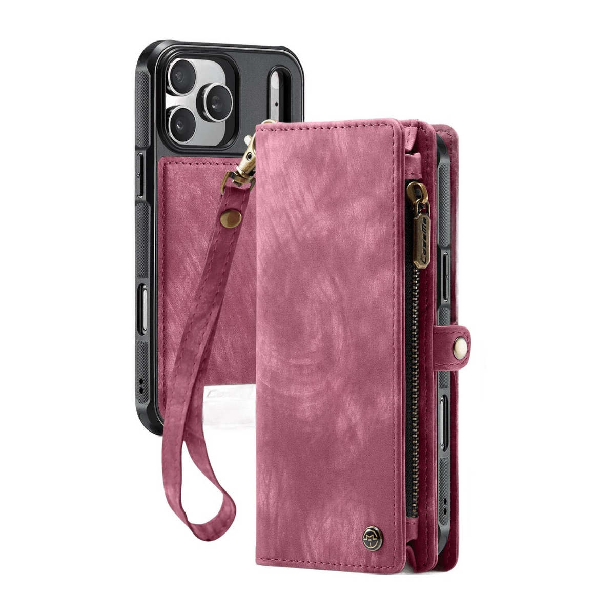 Leather Wallet Case with Zippered Coin Pouch for iPhone 18 Series