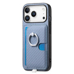 Premium 2-in-1 Carbon Fiber Pattern MagSafe Case with Built-In Card Slot & Ring Holder for iPhone 17 Series