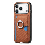Premium 2-in-1 Carbon Fiber Pattern MagSafe Case with Built-In Card Slot & Ring Holder for iPhone 17 Series