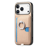 Premium 2-in-1 Carbon Fiber Pattern MagSafe Case with Built-In Card Slot & Ring Holder for iPhone 17 Series
