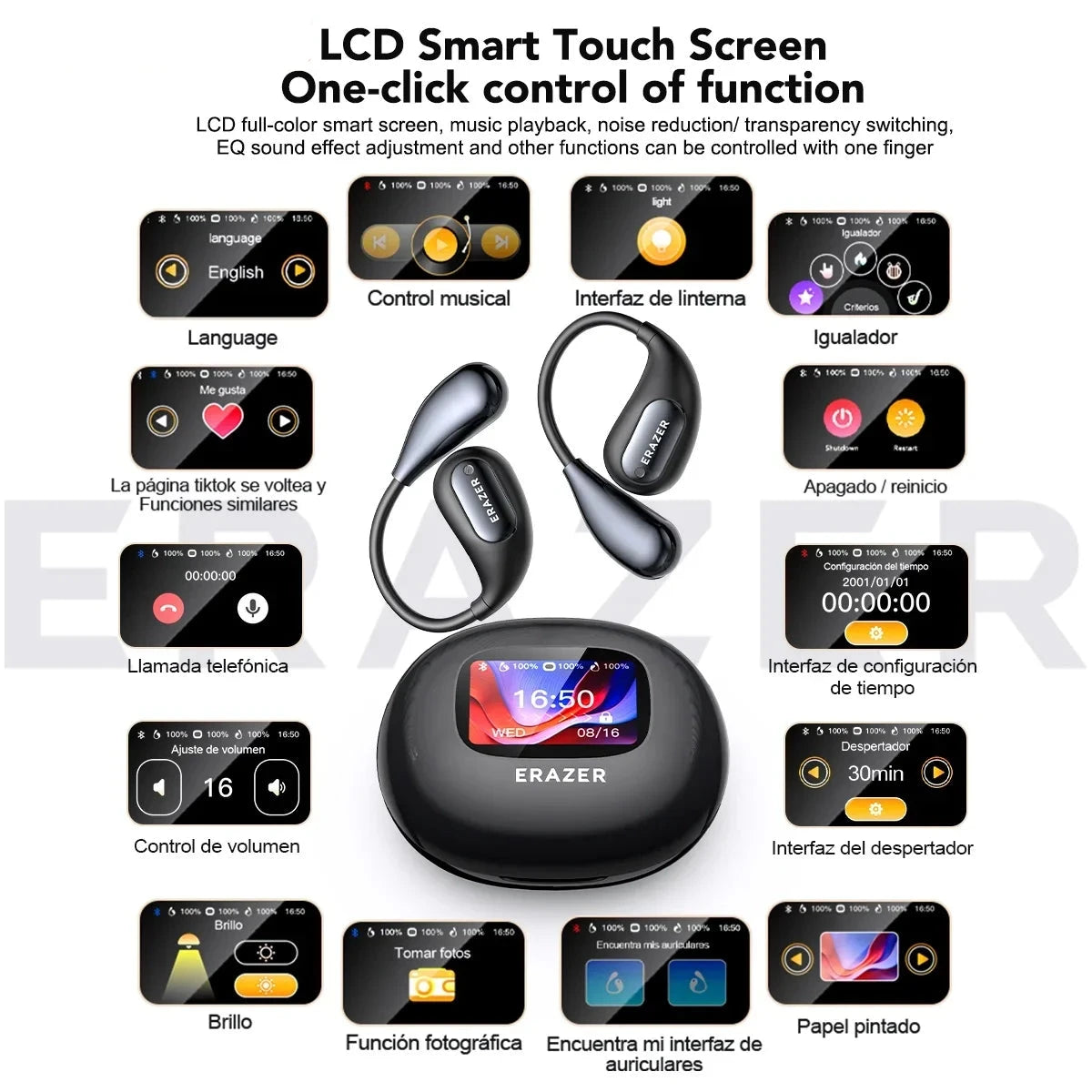 Lenovo Erazer XP7 AI Translation Bluetooth 5.4 Earphones with Color Touch Screen