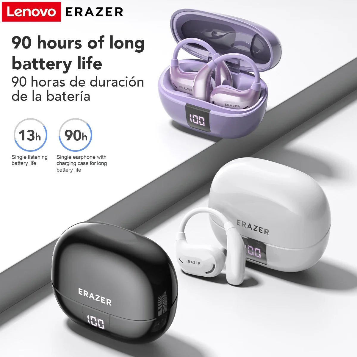 Lenovo Erazer XT66PRO AI Translator Bluetooth 5.4 Earphones with 90 Hour Battery Life