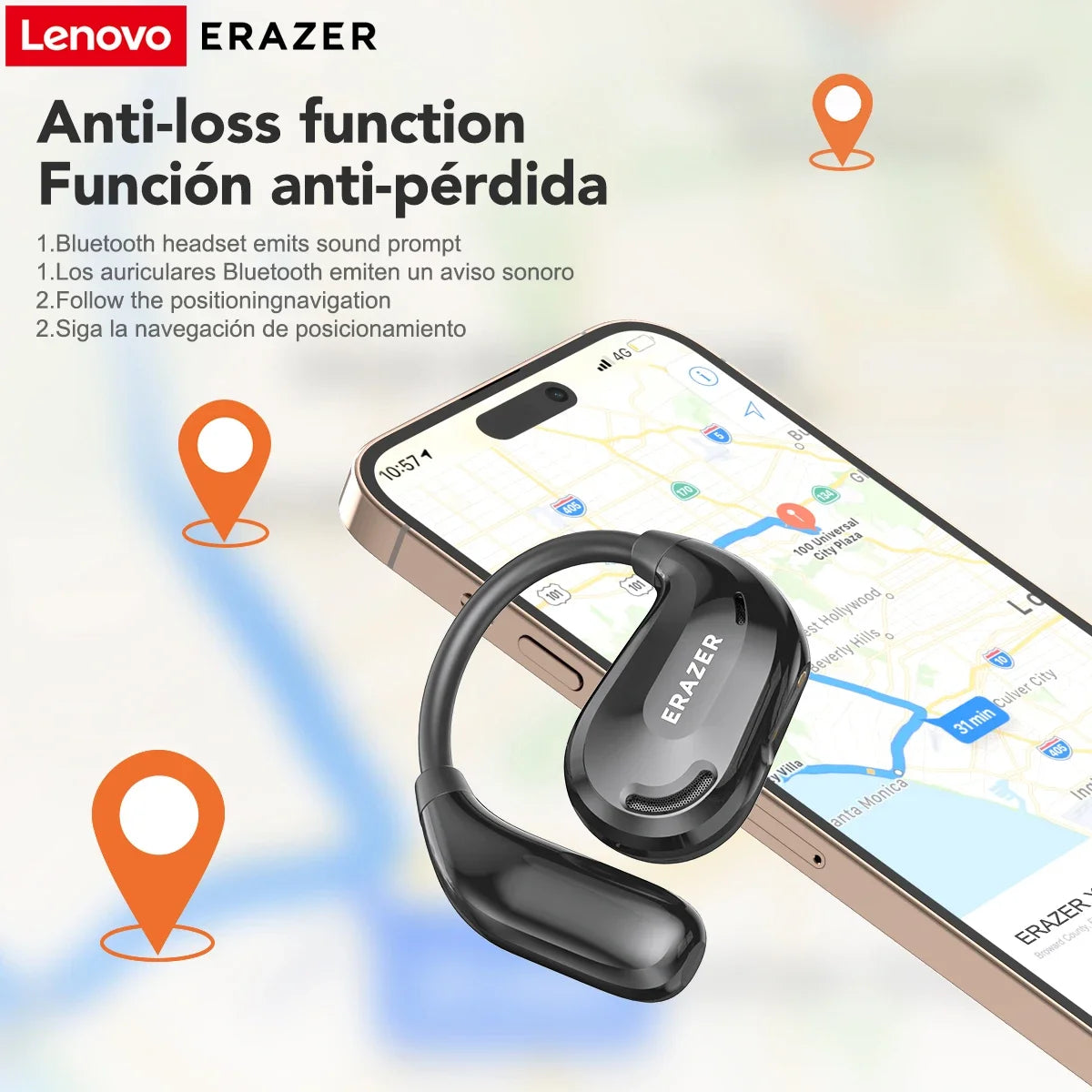 Lenovo Erazer XT66PRO AI Translator Bluetooth 5.4 Earphones with 90 Hour Battery Life