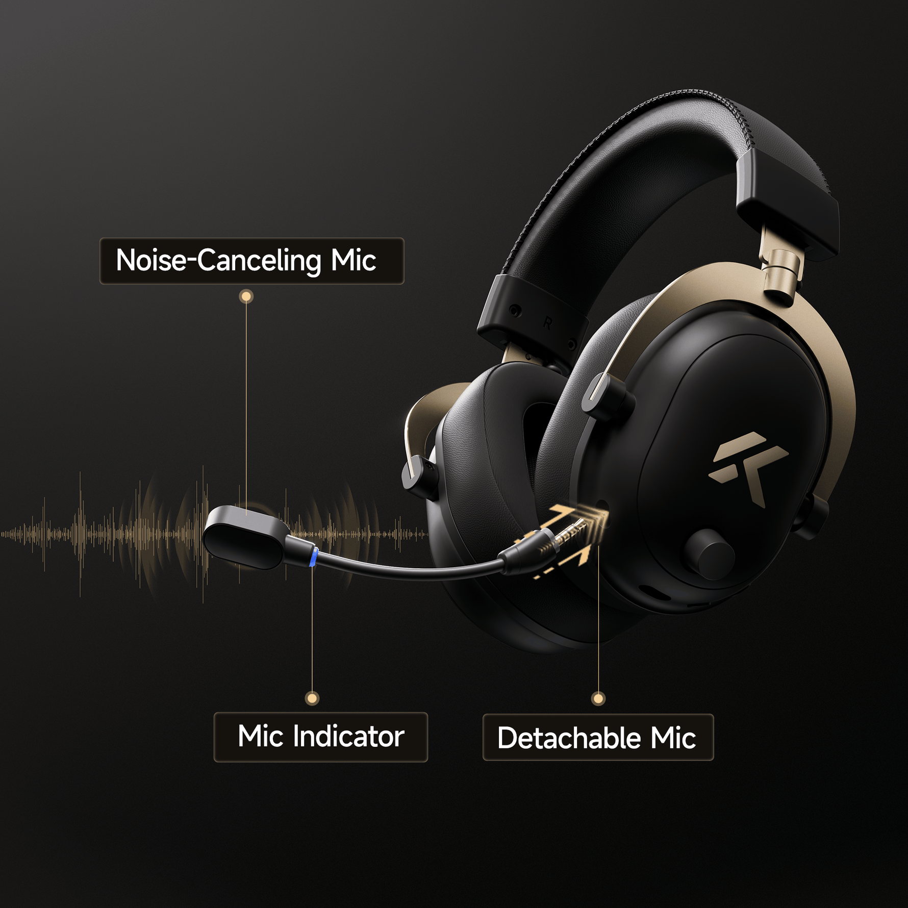 MCHOSE V9 Turbo Wireless Gaming Headset with Wireless Charger