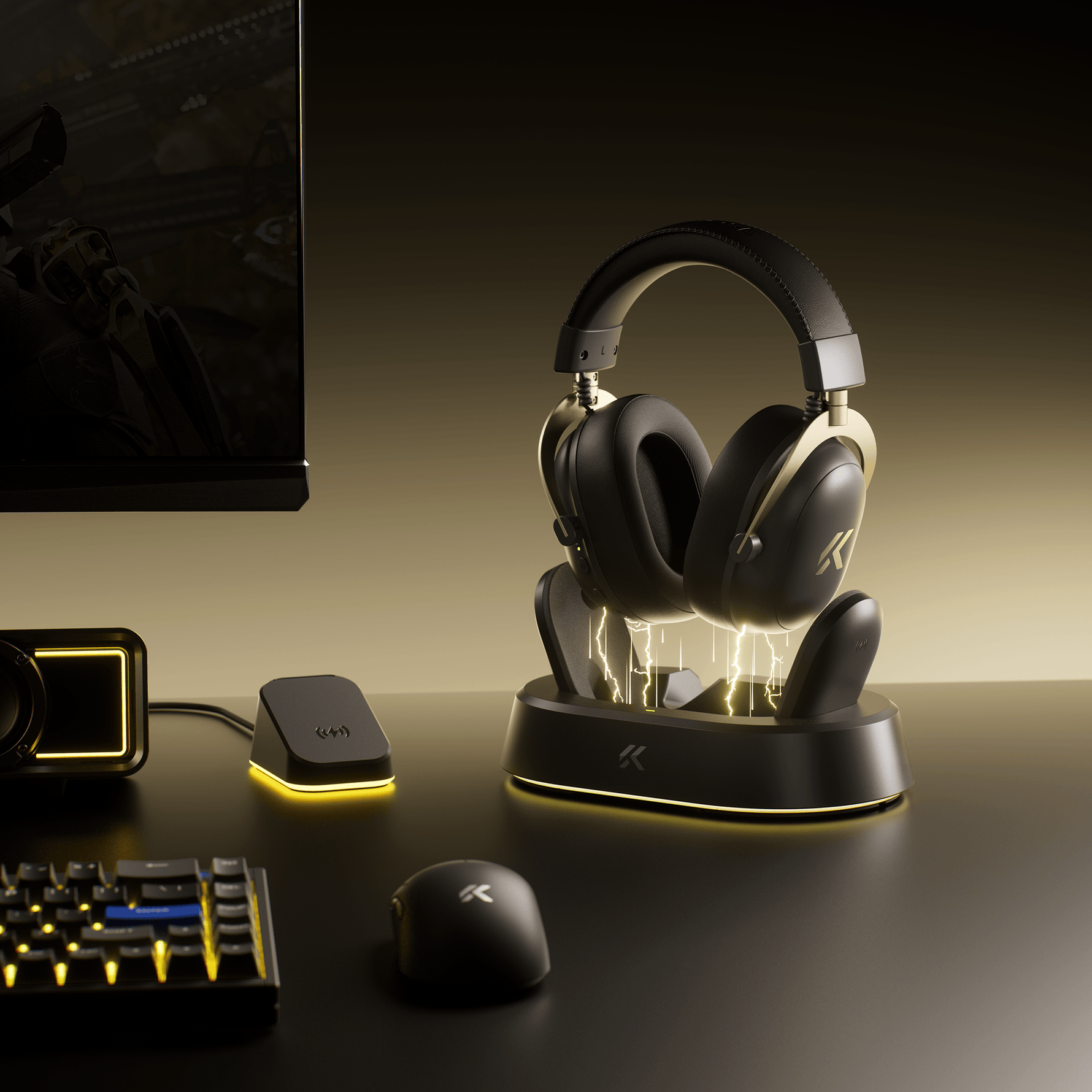 MCHOSE V9 Turbo Wireless Gaming Headset with Wireless Charger