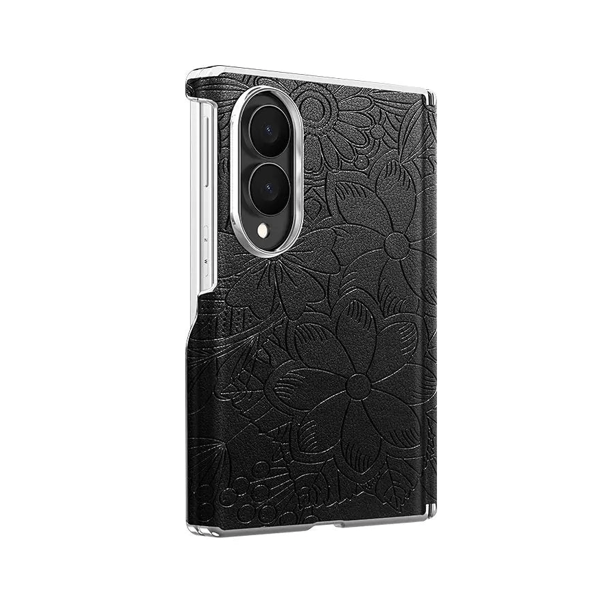 Luxury Magnetic Embossed Leather Case for Samsung Galaxy Z Fold 8