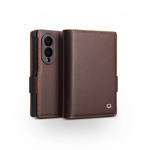 Cowhide Leather Flip Wallet Case with Multiple Card Slots for Samsung Galaxy Z Fold 8