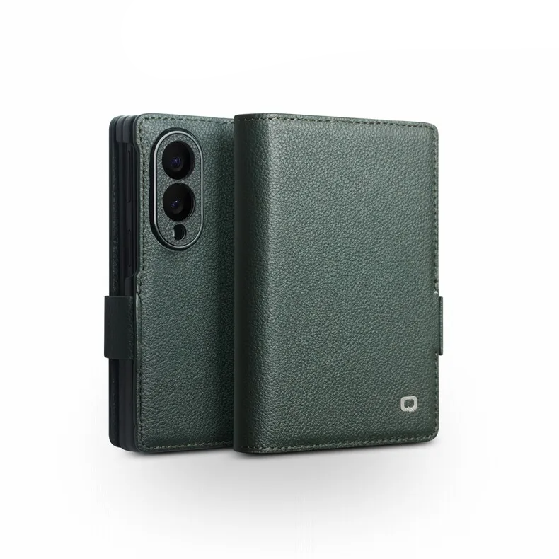 Cowhide Leather Flip Wallet Case with Multiple Card Slots for Samsung Galaxy Z Fold 8