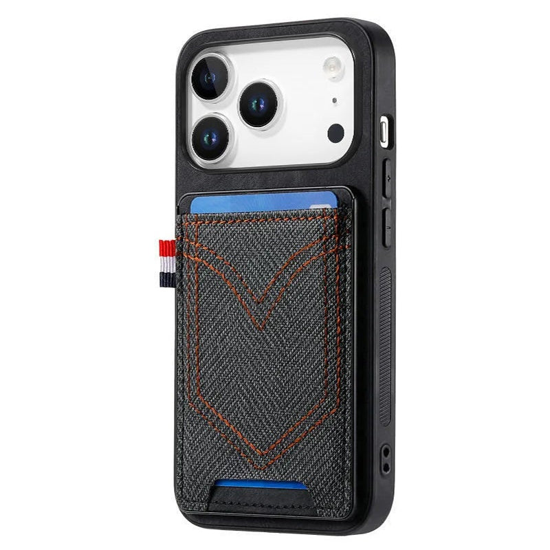Vintage Cowboy Pattern Leather Wallet Case with Vertical Card Holder for iPhone 17 Series
