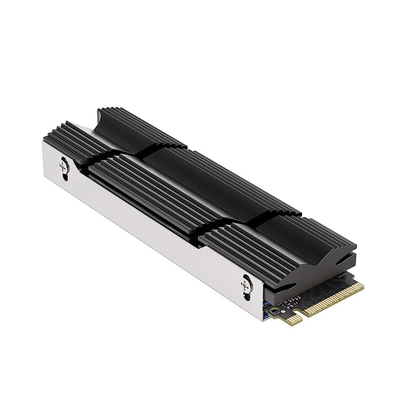 TEUCER M2-9 M.2 2280 SSD heatsink with double-sided aluminum heat sink and thermal silicone pad black color